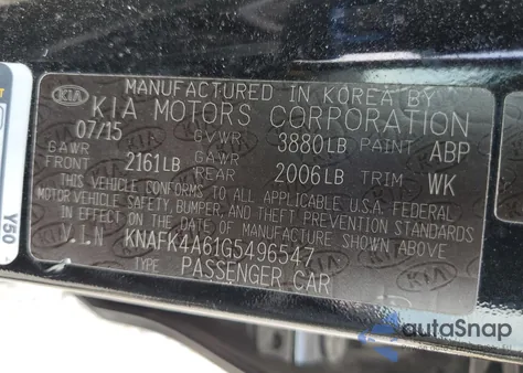 2016 Kia Forte Lx z USA, uszkodzony, nr VIN KNAFK4A61G5496547